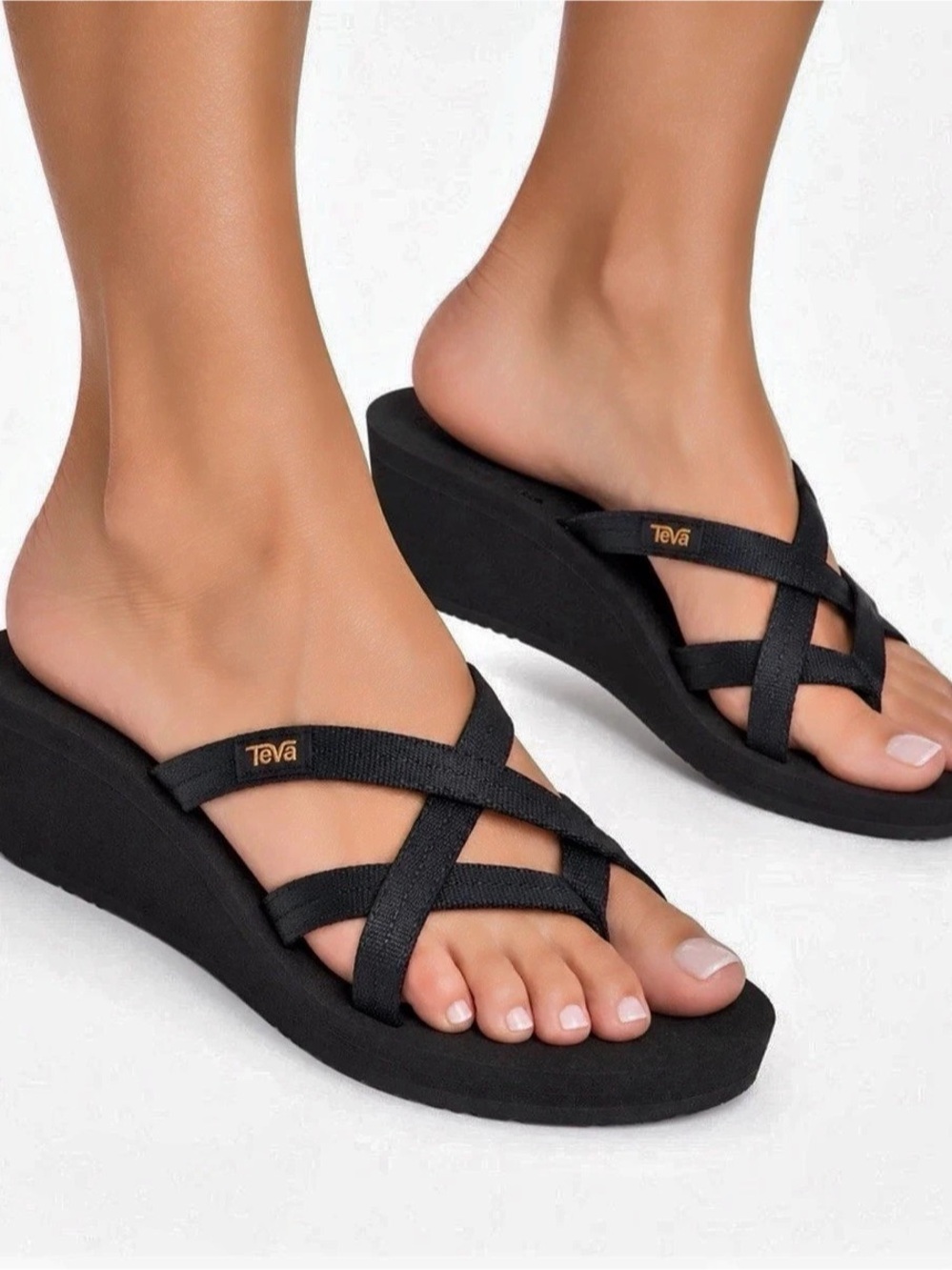 Teva Mush Mandalyn Wedge Ola 2 Black Strappy Sandals 1000099 Womens 11